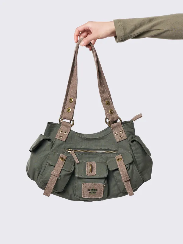 Minga Green Utility Multi Pocket Bag sold by Minga London