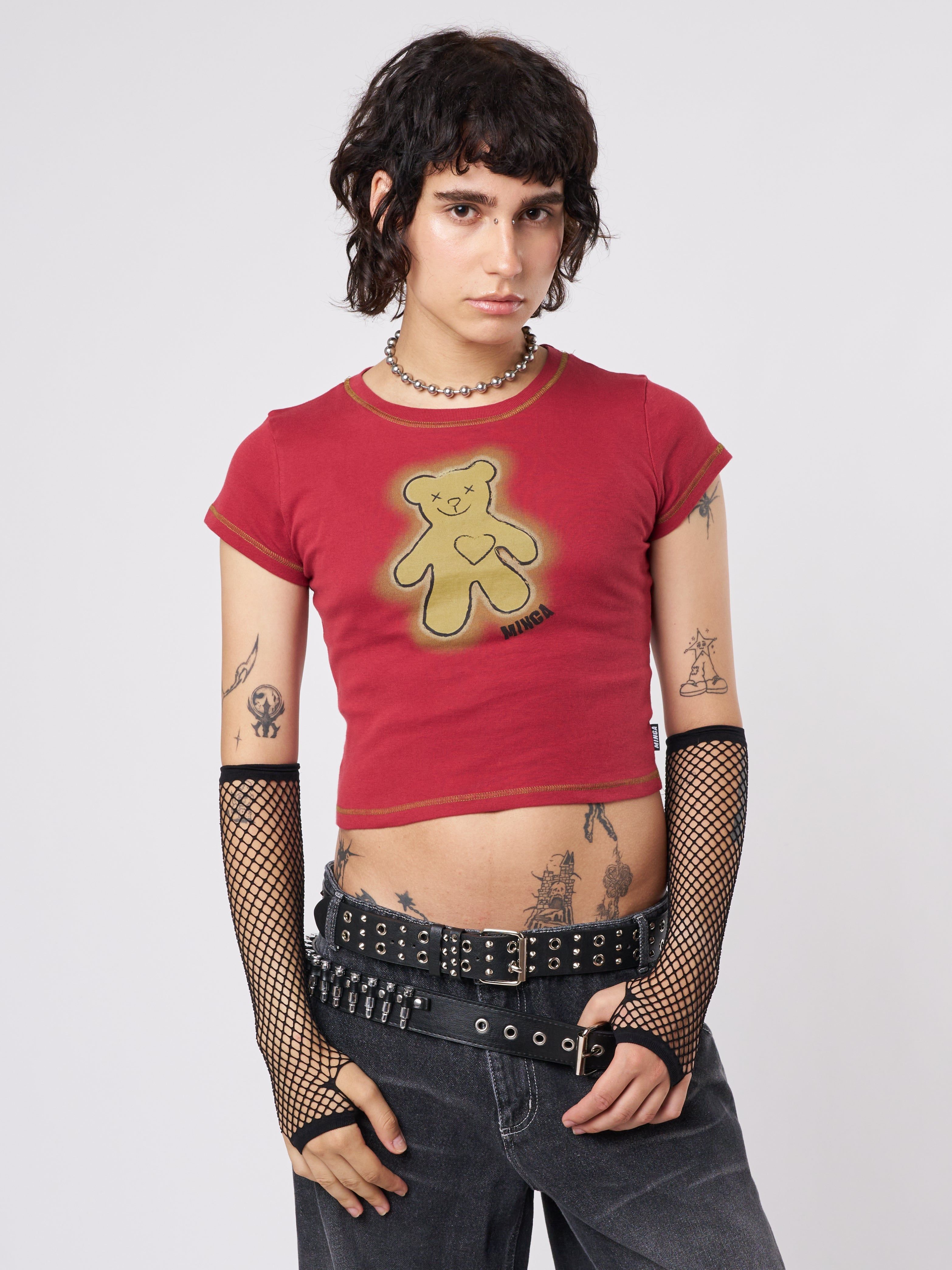 Teddy Red Baby Tee sold by Minga London product image thumbnail 5