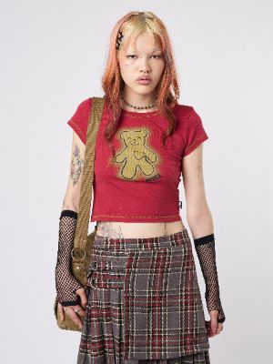 Teddy Red Baby Tee sold by Minga London