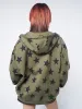 Star Print Green Oversized Zip Up Hoodie sold by Minga London