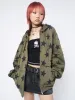 Star Print Green Oversized Zip Up Hoodie sold by Minga London