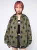 Star Print Green Oversized Zip Up Hoodie sold by Minga London