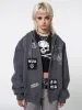 Billie Patch Prints Oversized Zip Up Hoodie sold by Minga London