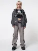 Billie Patch Prints Oversized Zip Up Hoodie sold by Minga London