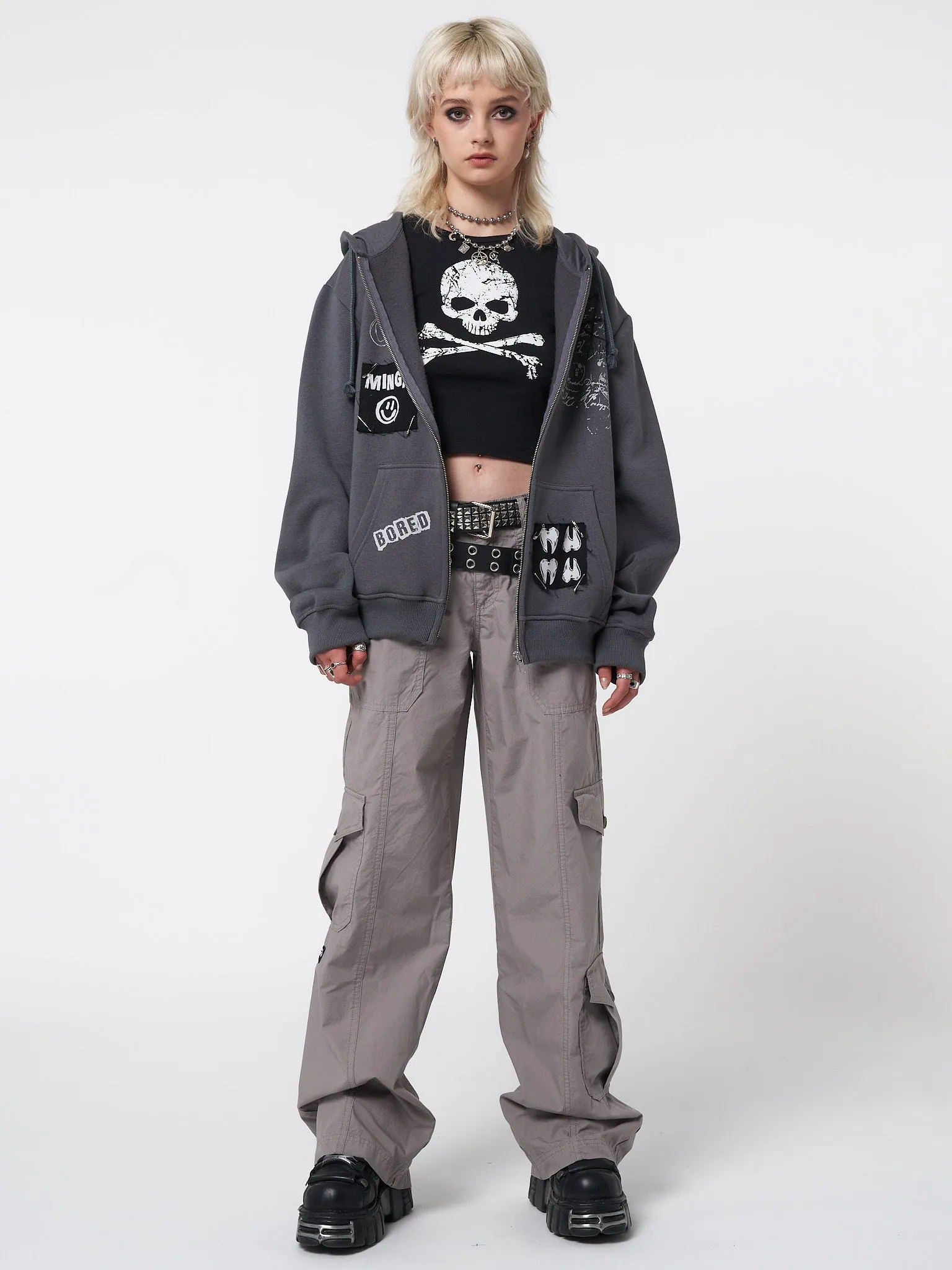 Billie Patch Prints Oversized Zip Up Hoodie sold by Minga London product image thumbnail 2