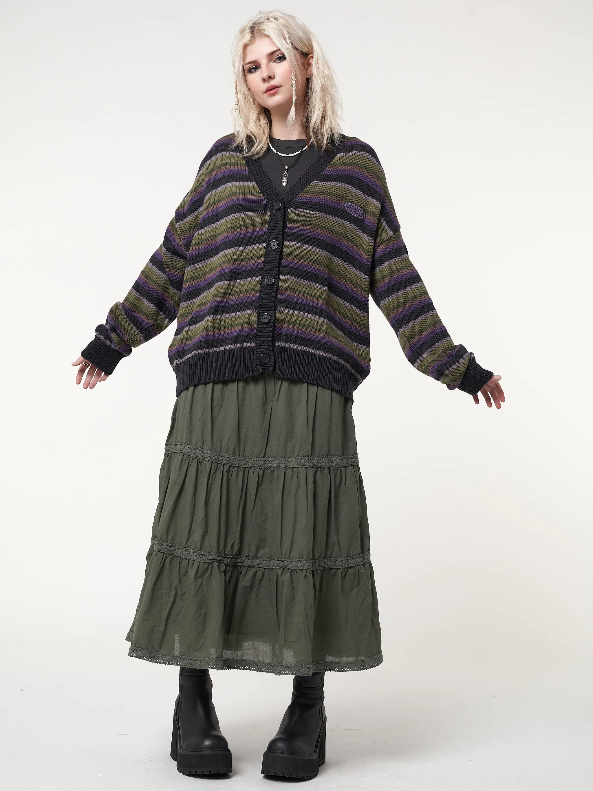 Faye Striped Knit Cardigan sold by Minga London product image thumbnail 3