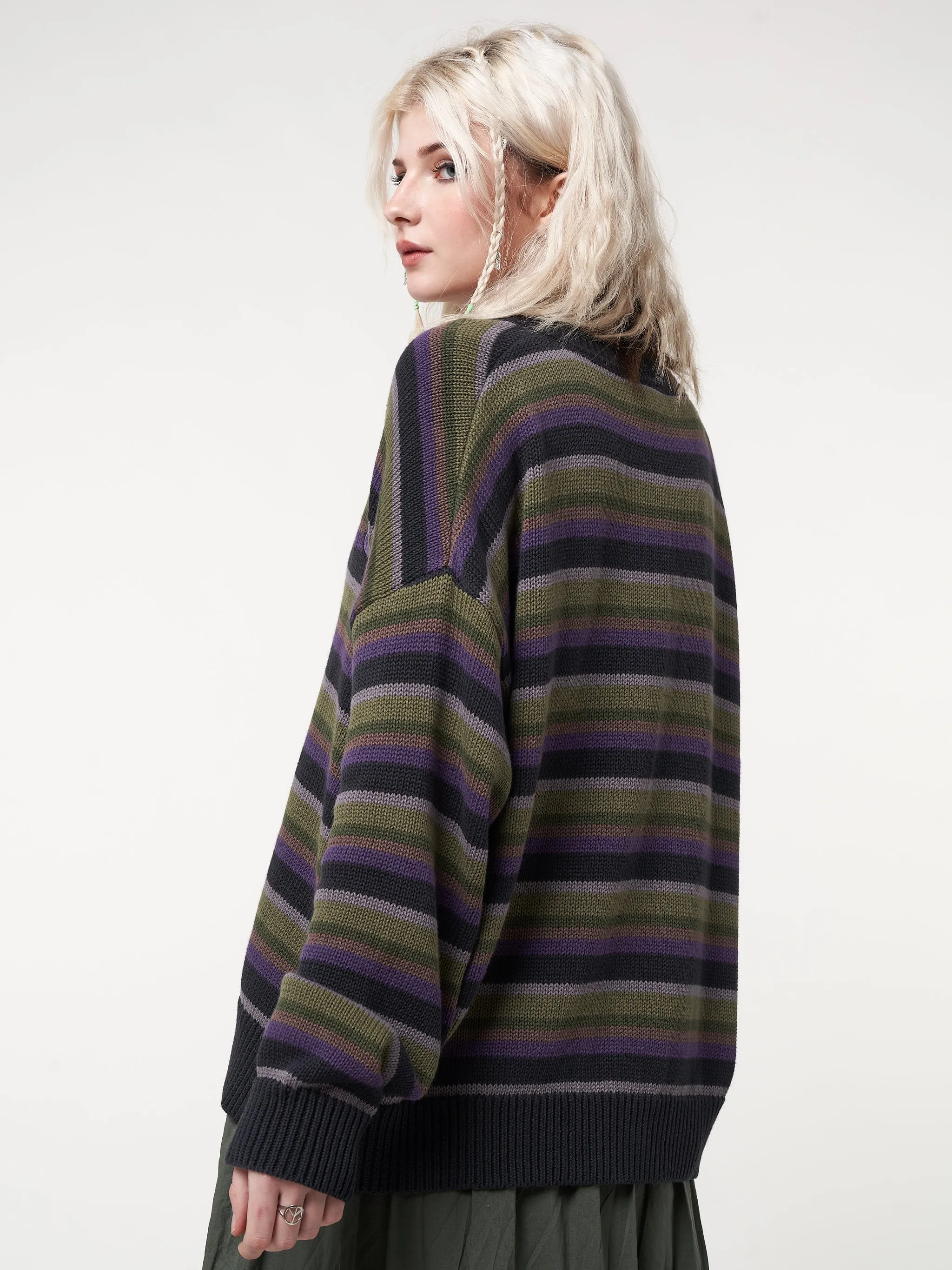 Faye Striped Knit Cardigan sold by Minga London product image thumbnail 4