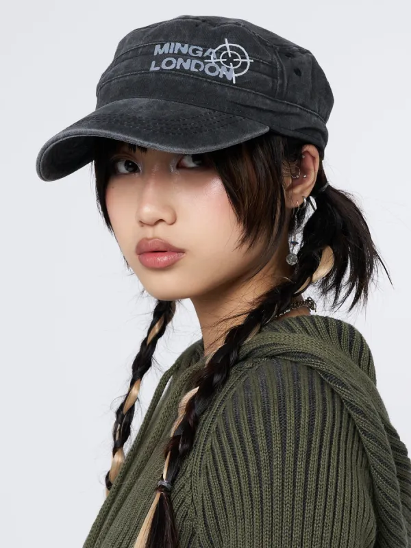 Minga Star Black Military Cap sold by Minga London
