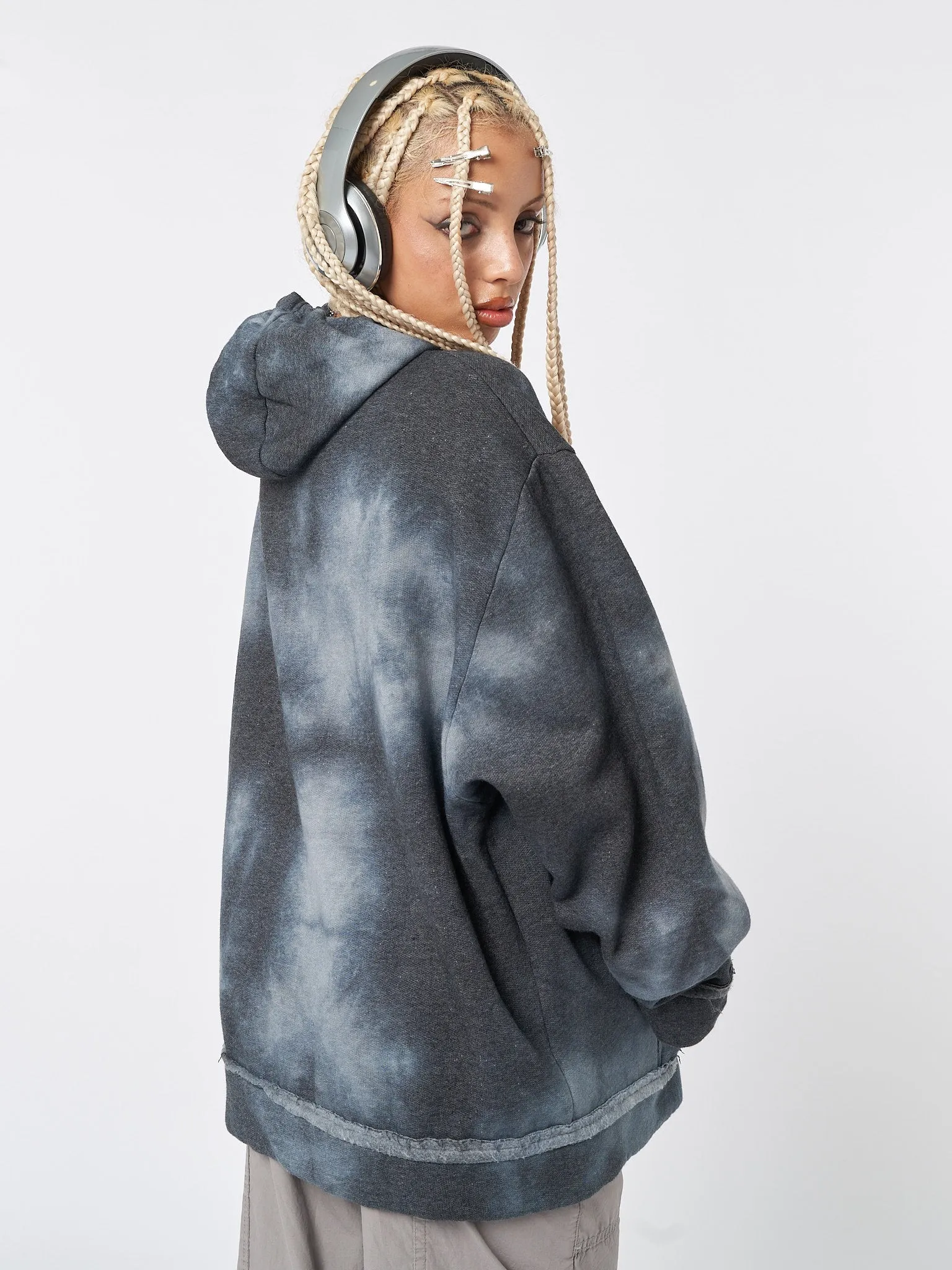 Minga Tie Dye Oversized Zip Up Hoodie sold by Minga London product image thumbnail 4