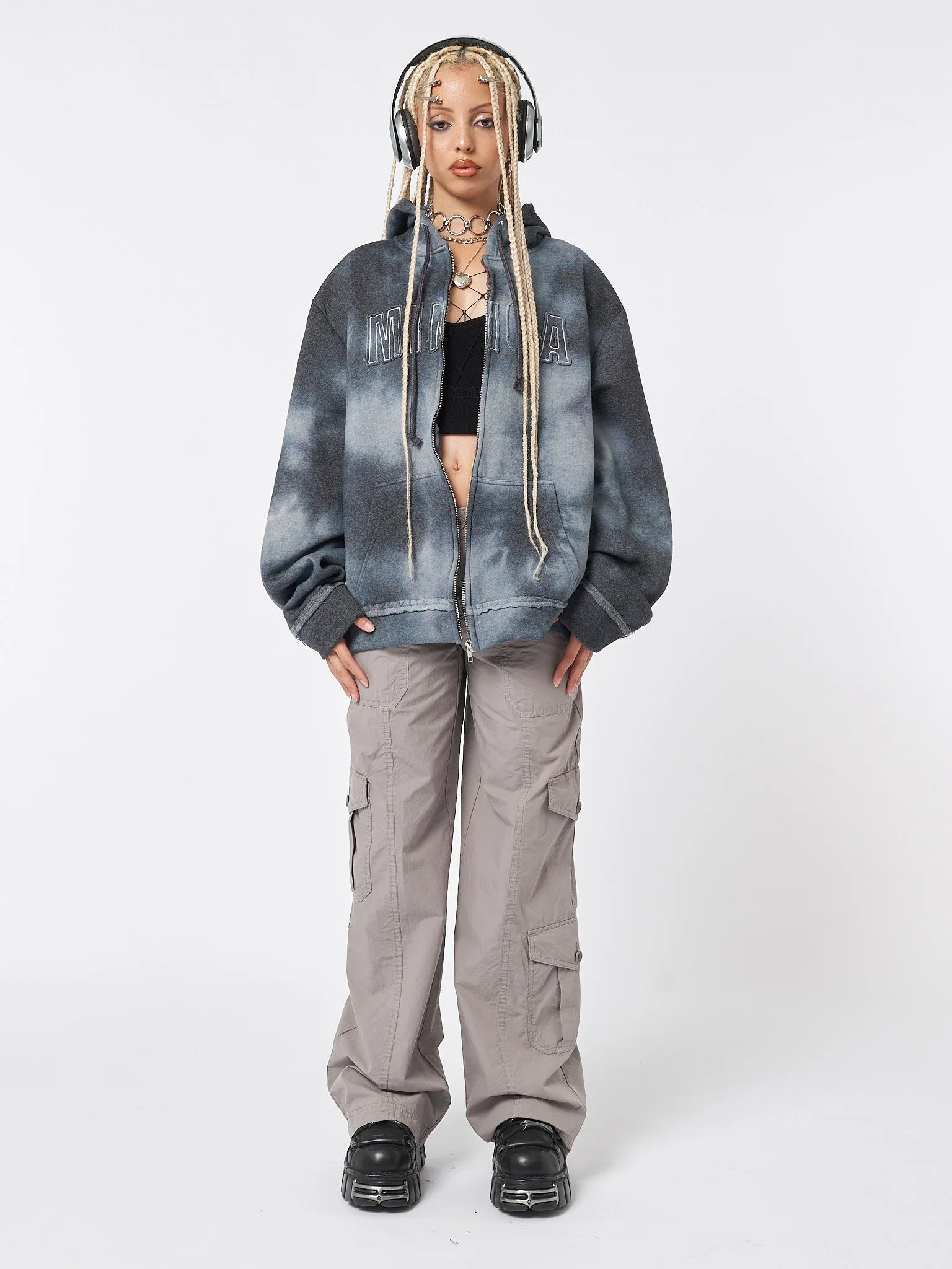 Minga Tie Dye Oversized Zip Up Hoodie sold by Minga London product image thumbnail 3