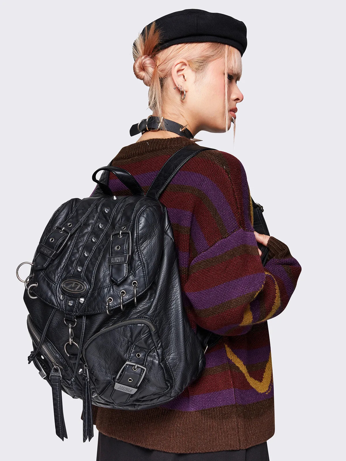 Synth Faux Leather Backpack | Parallel