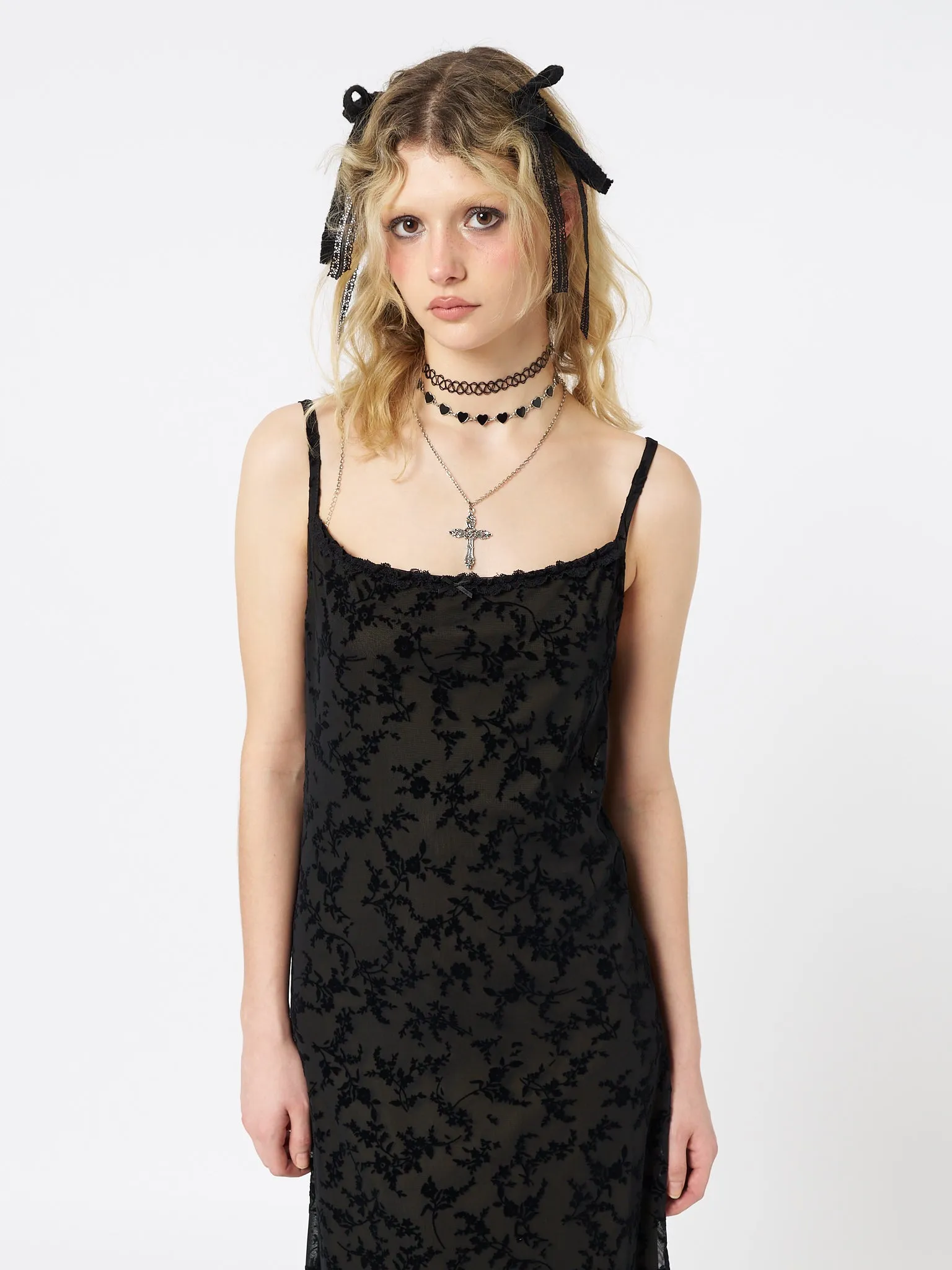 Titania Black Mesh Maxi Dress sold by Minga London product image thumbnail 5