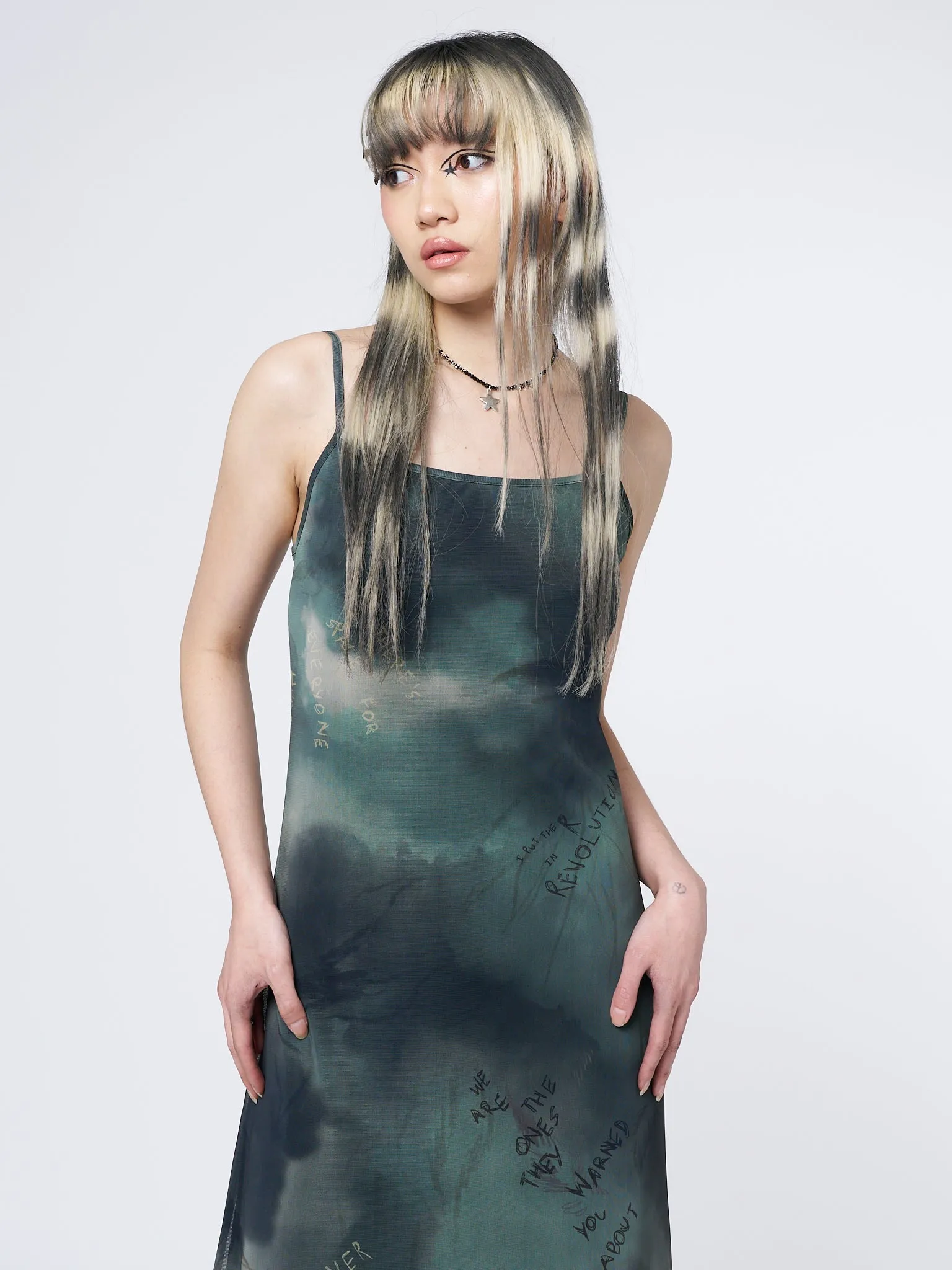 Eden Green Mesh Maxi Dress sold by Minga London product image thumbnail 3