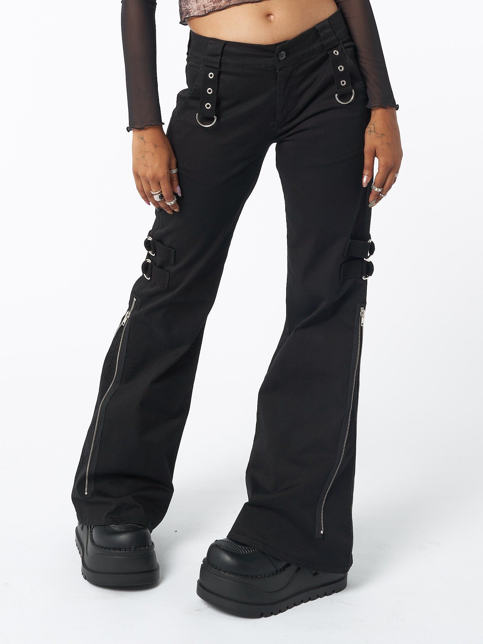 Black Rave Zip Pants sold by Minga London product image thumbnail 5