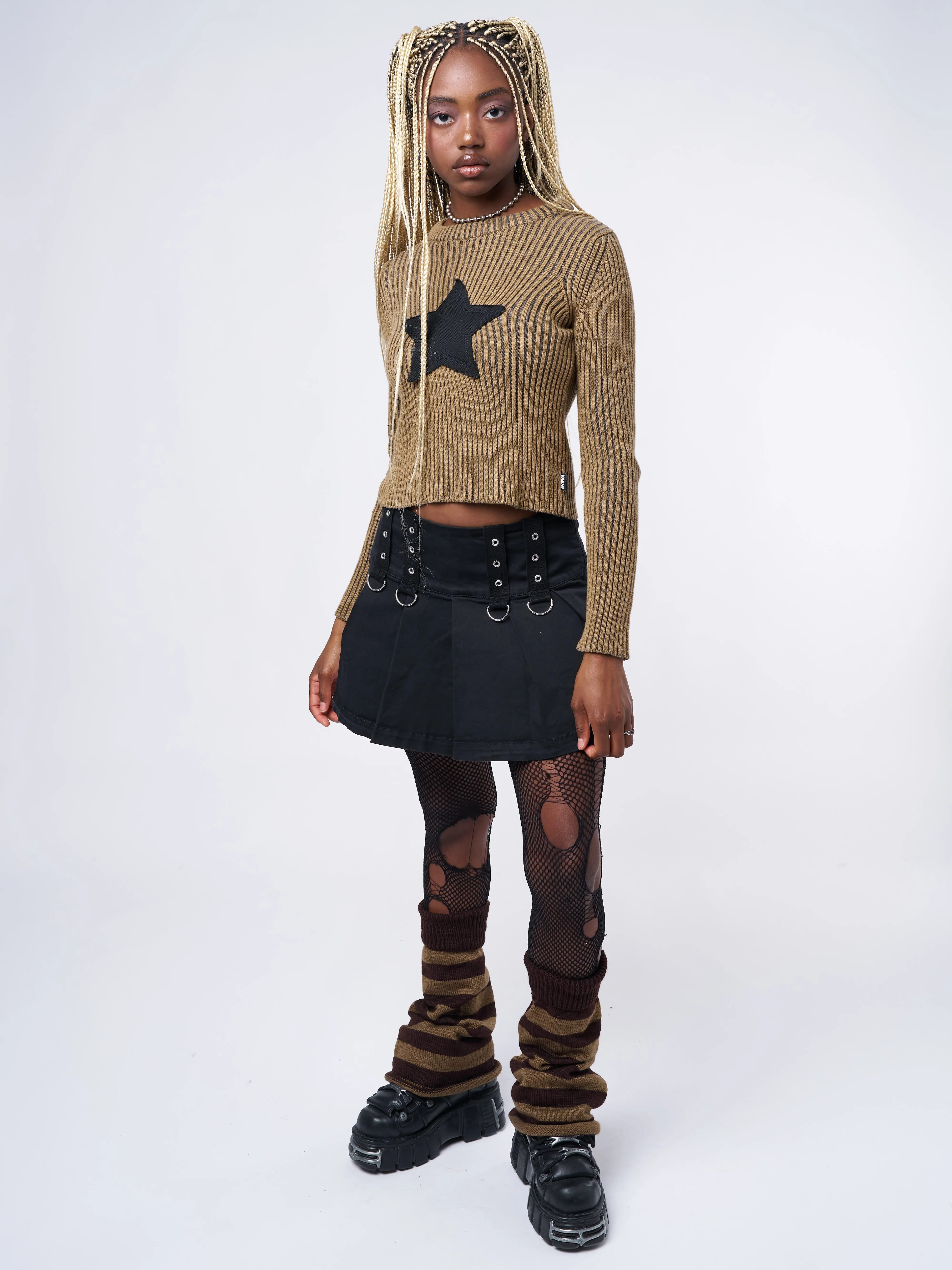 Star! Brown Chunky Knit Jumper sold by Minga London product image thumbnail 5