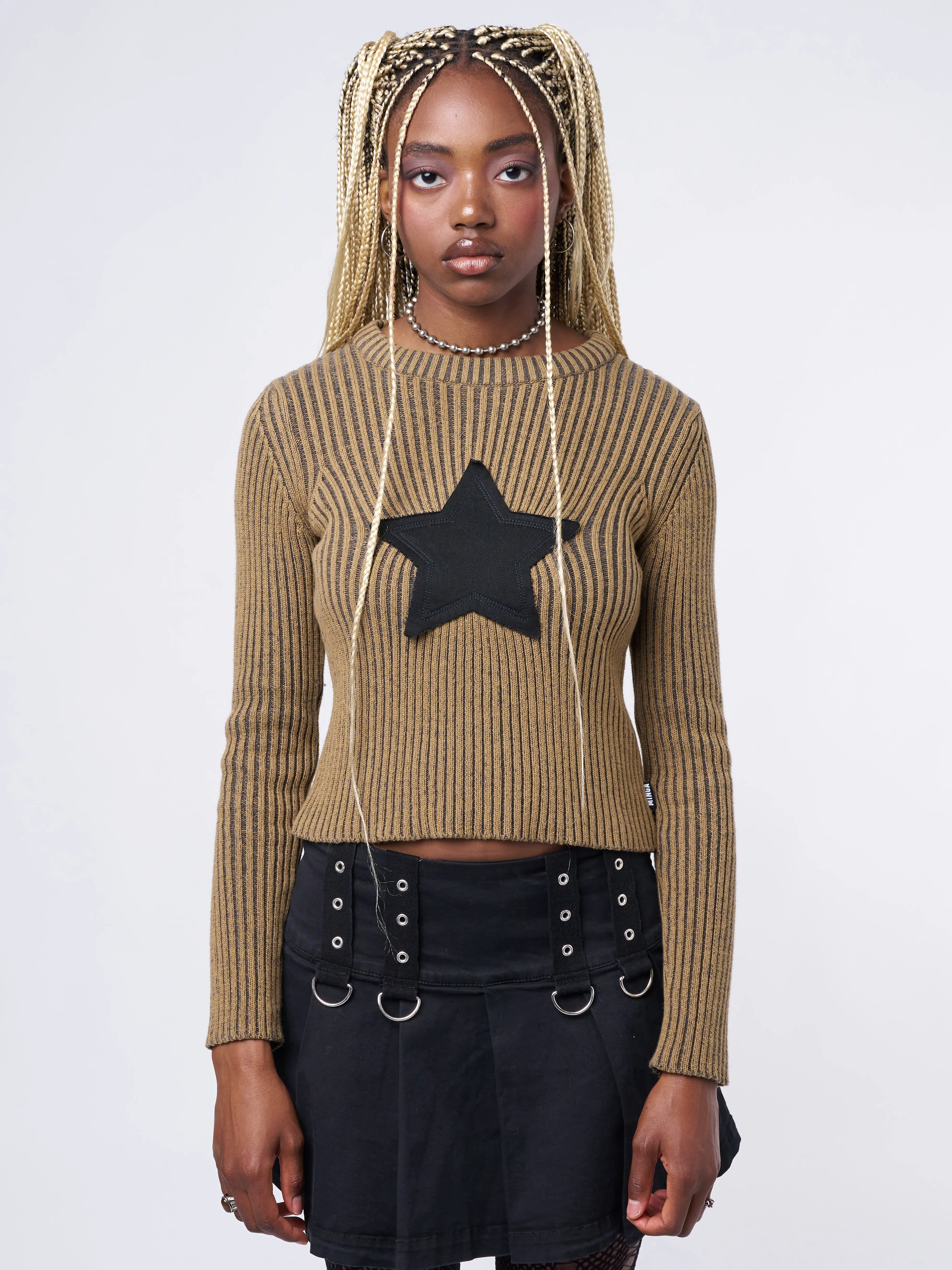 Star! Brown Chunky Knit Jumper sold by Minga London product image thumbnail 3