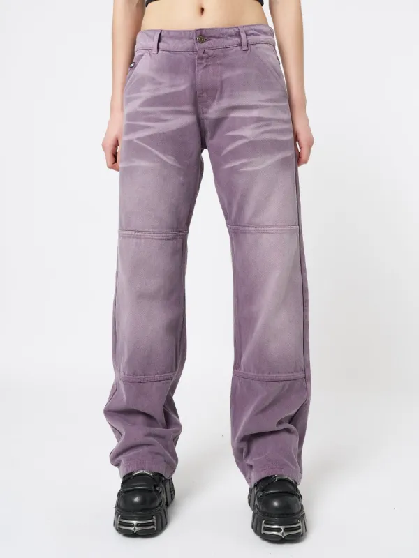 Cora Washed Mauve Straight Jeans sold by Minga London