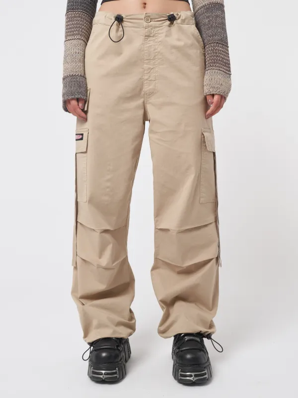 Rheo Beige Tech Cargo Pants sold by Minga London