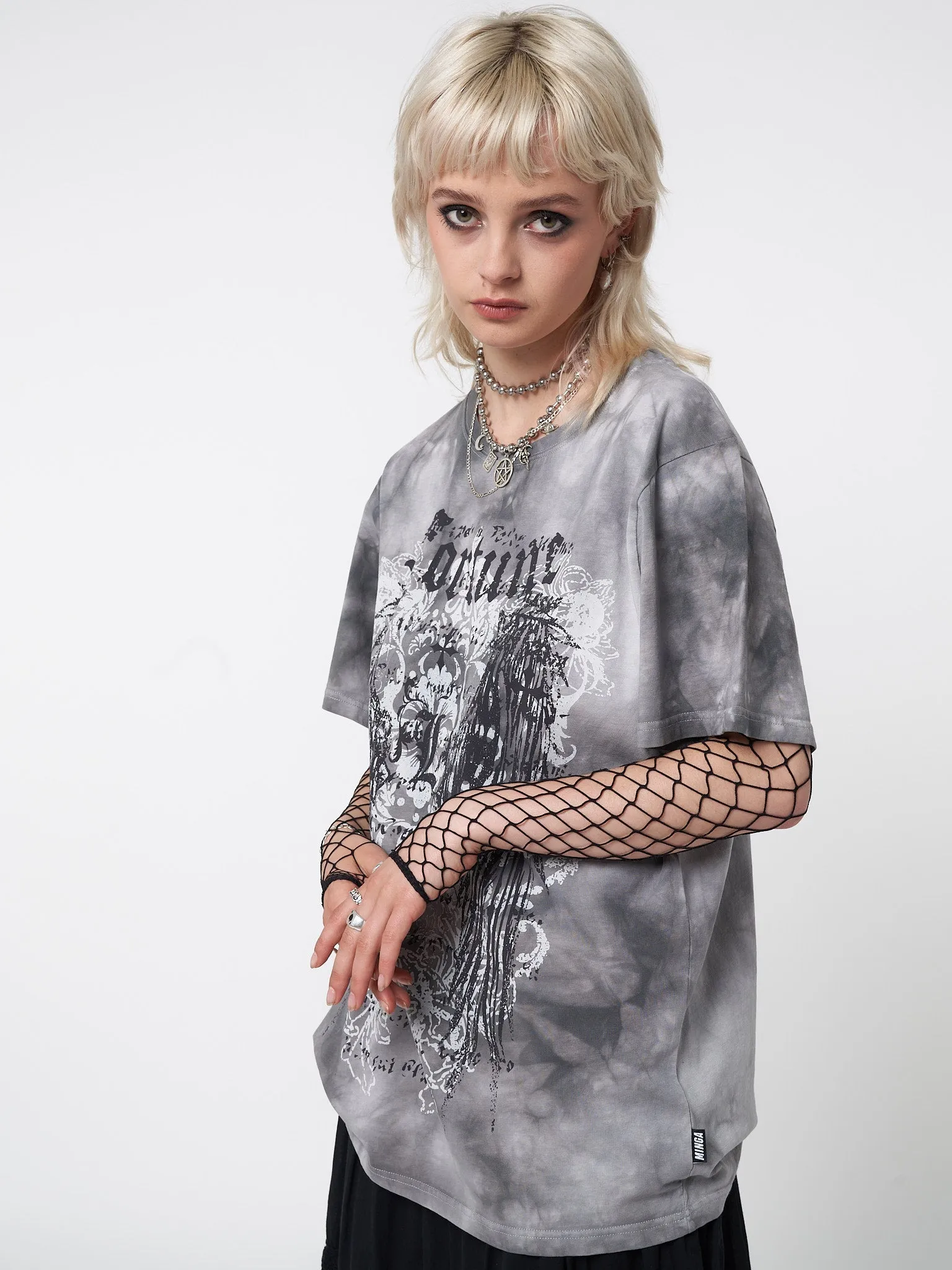 Fortune Wings Grey Tie Dye T-Shirt sold by Minga London product image thumbnail 4