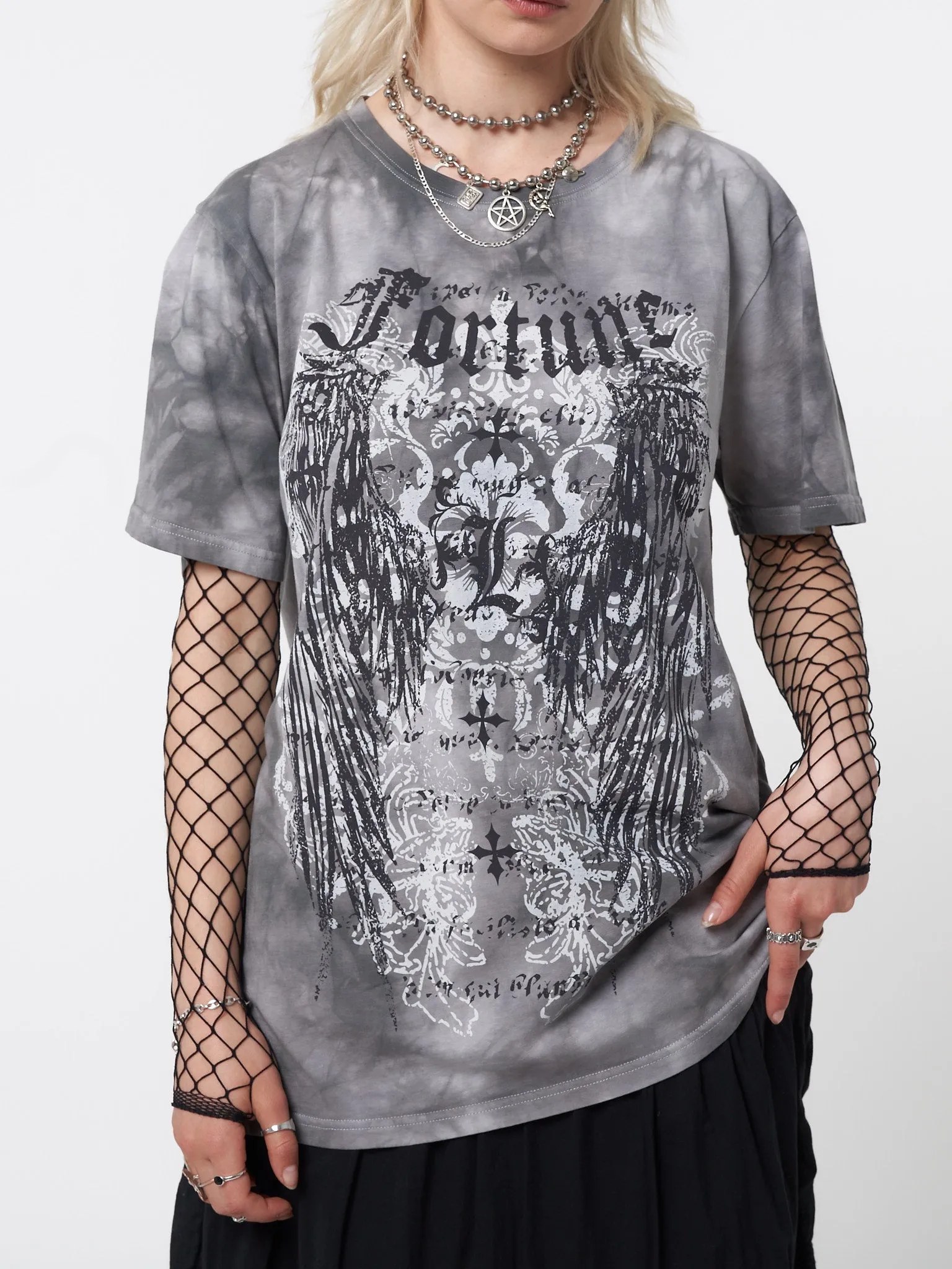 Fortune Wings Grey Tie Dye T-Shirt sold by Minga London product image thumbnail 2
