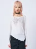 Cryptic Love White Asymmetric Top sold by Minga London