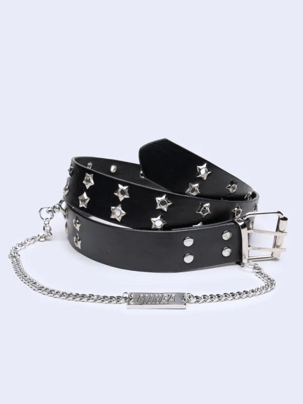 Midnight Star Black Chain Belt sold by Minga London