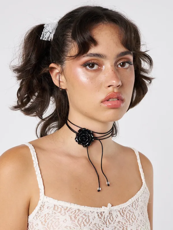 Forbidden Rose Black Choker Necklace sold by Minga London