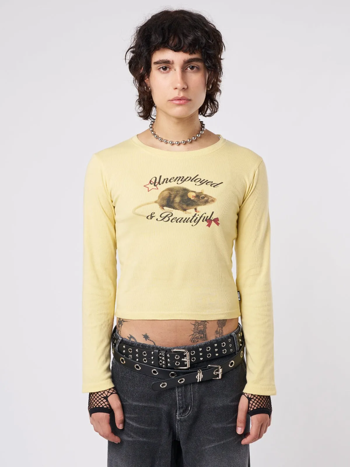 Unemployed & Beautiful Mouse Graphic Top sold by Minga London product image thumbnail 2
