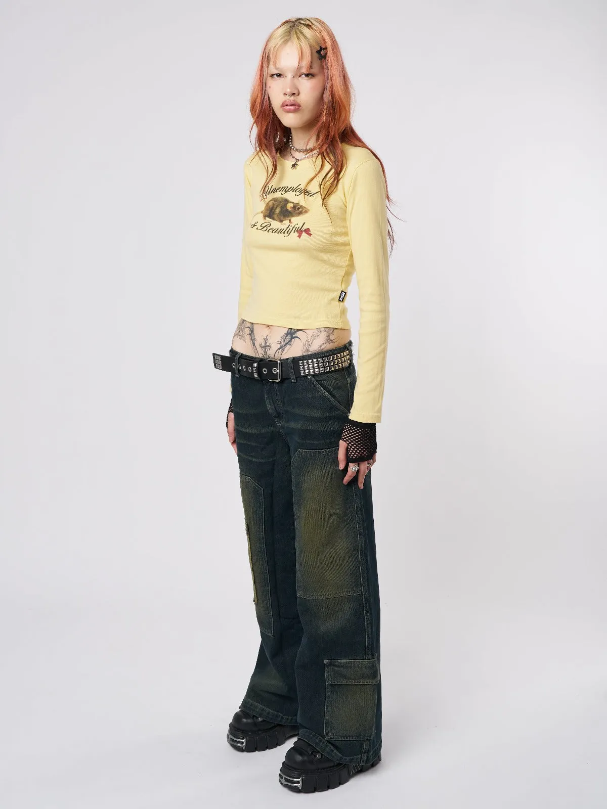 Unemployed & Beautiful Mouse Graphic Top sold by Minga London product image thumbnail 4