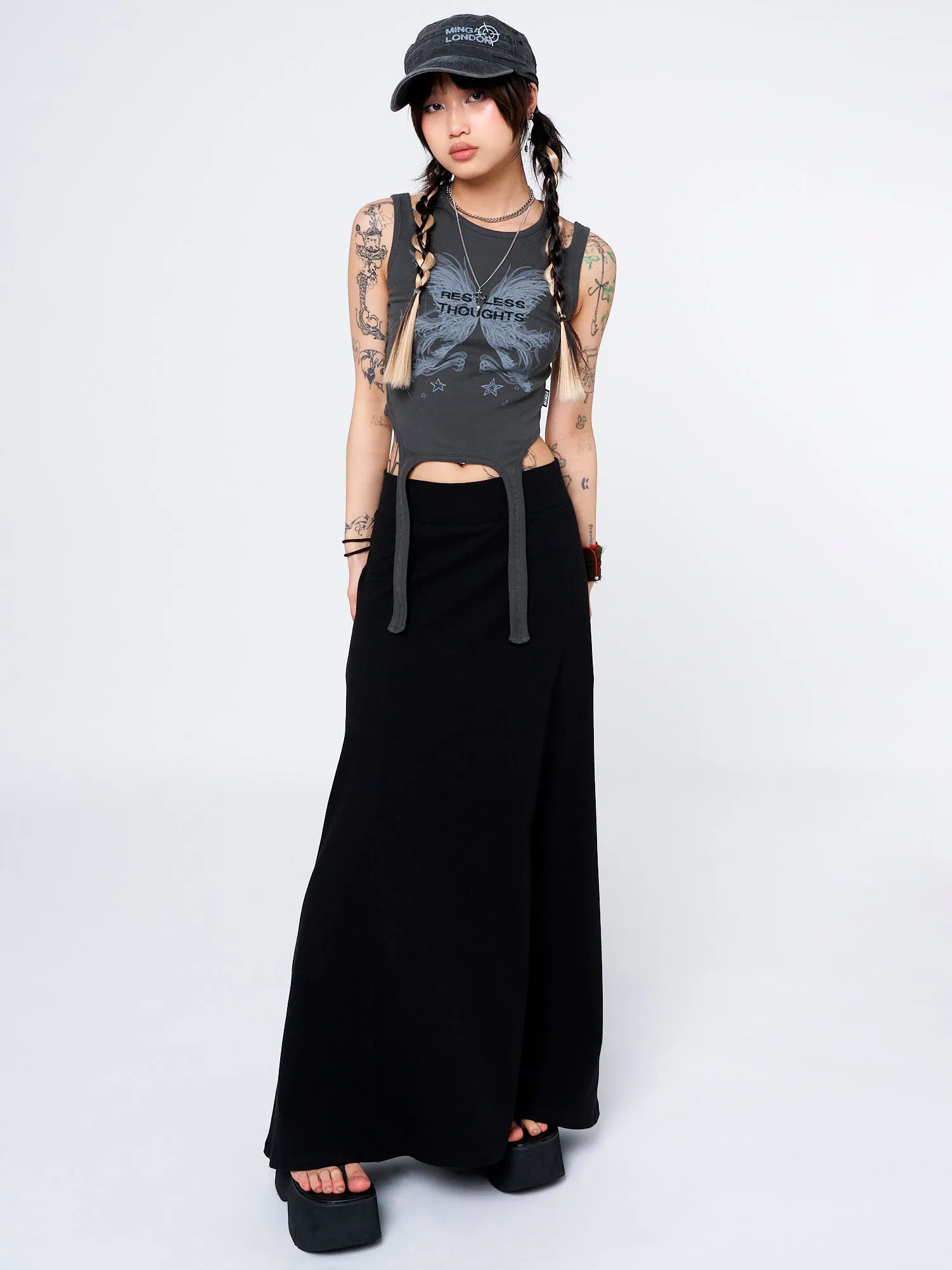 Restless Thoughts Grey Straps Top sold by Minga London product image thumbnail 2