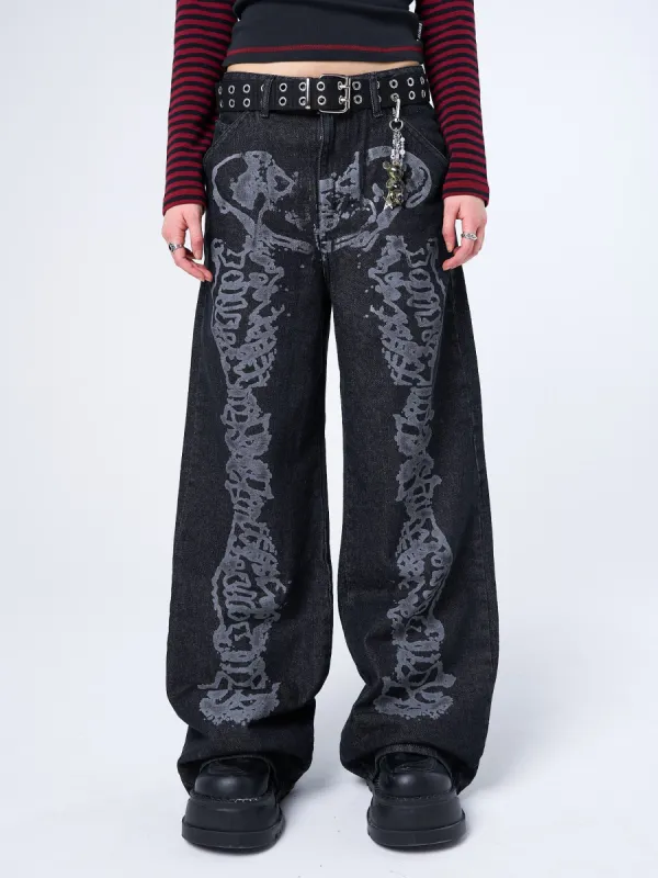 Bones Black Washed Jeans sold by Minga London