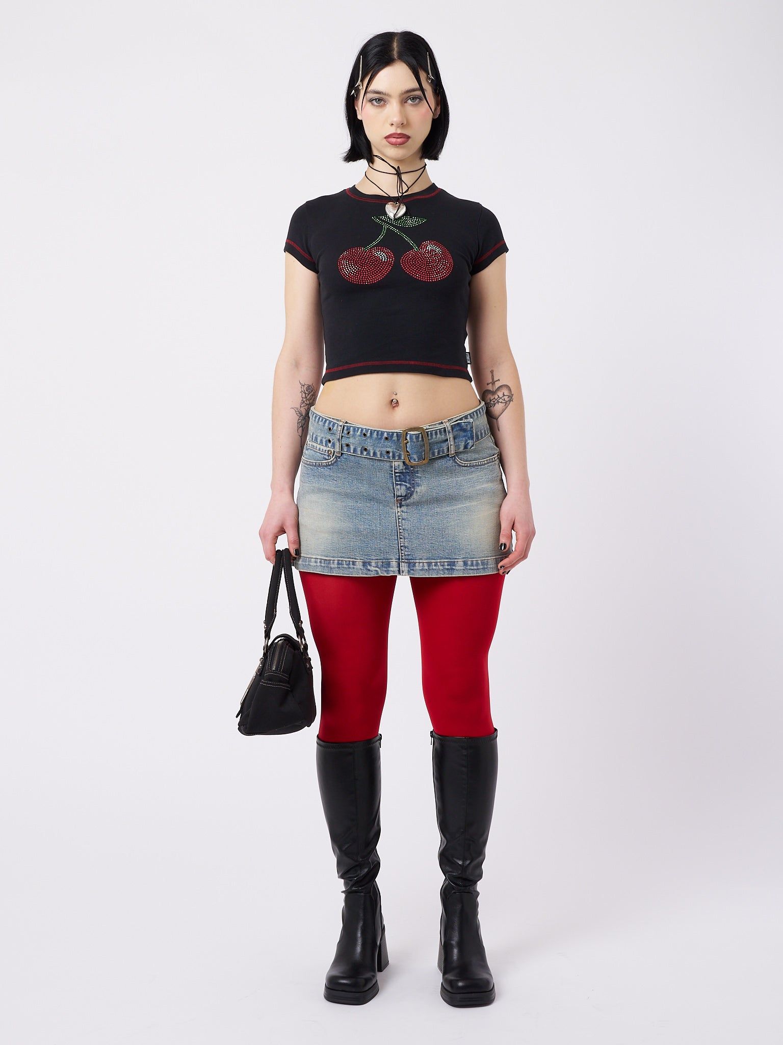 Mon Cheri Rhinestone Baby Tee sold by Minga London product image thumbnail 2