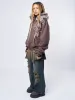 Kiara Faux Fur Neck Oversized Zip Up Hoodie sold by Minga London