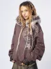 Kiara Faux Fur Neck Oversized Zip Up Hoodie sold by Minga London