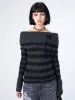 Cinder Striped Off Shoulder Knit Jumper sold by Minga London