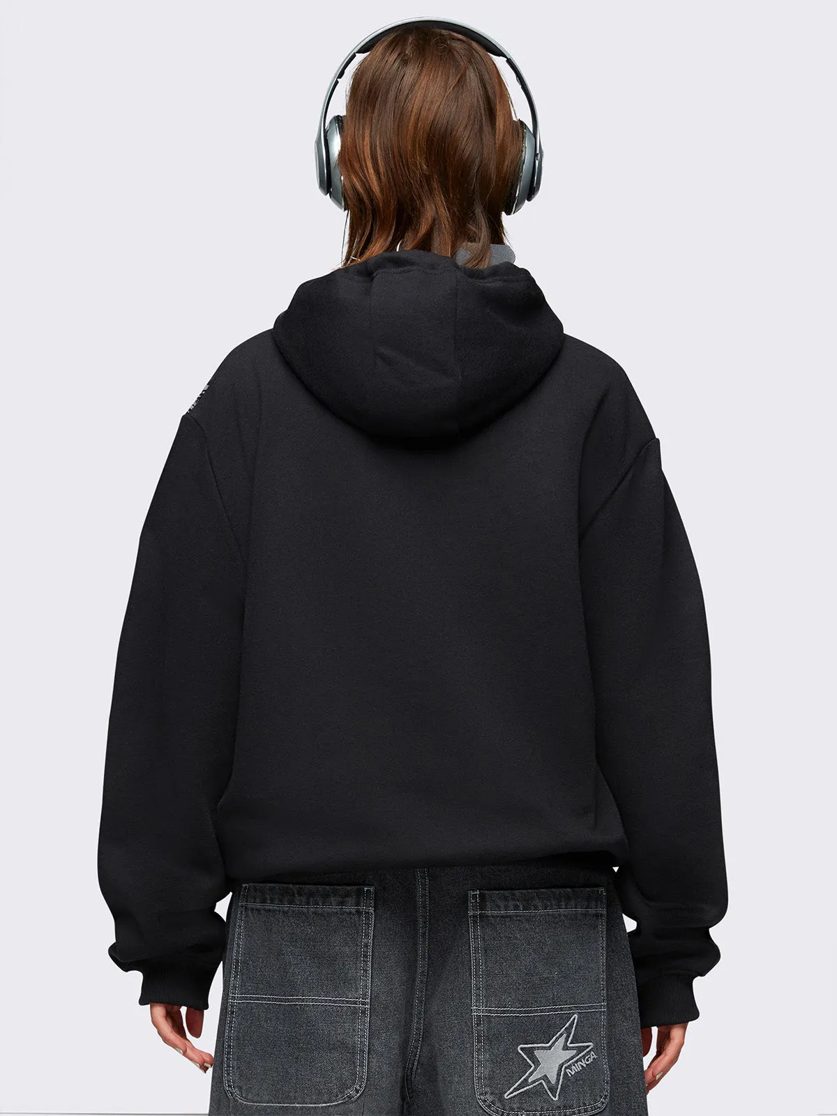 Devil Wings Oversized Zip Up Hoodie | Parallel
