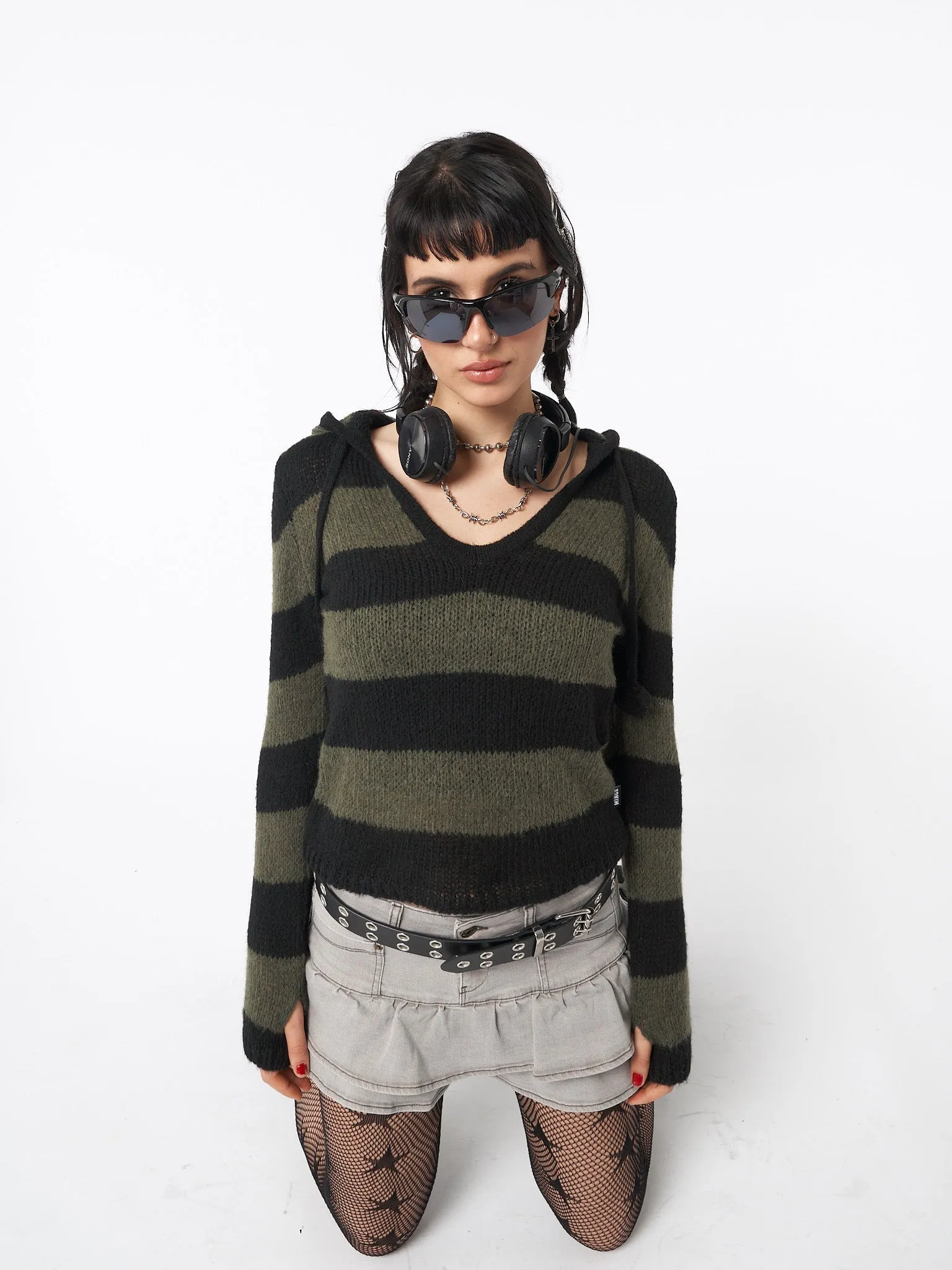 Forest Stripes Knitted Hoodie sold by Minga London product image thumbnail 4