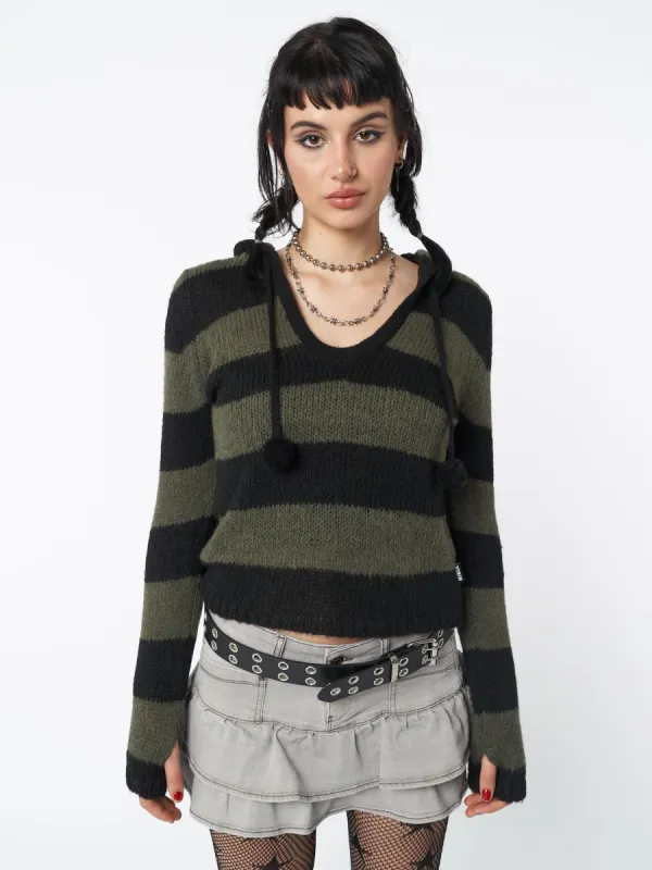 Forest Stripes Knitted Hoodie sold by Minga London