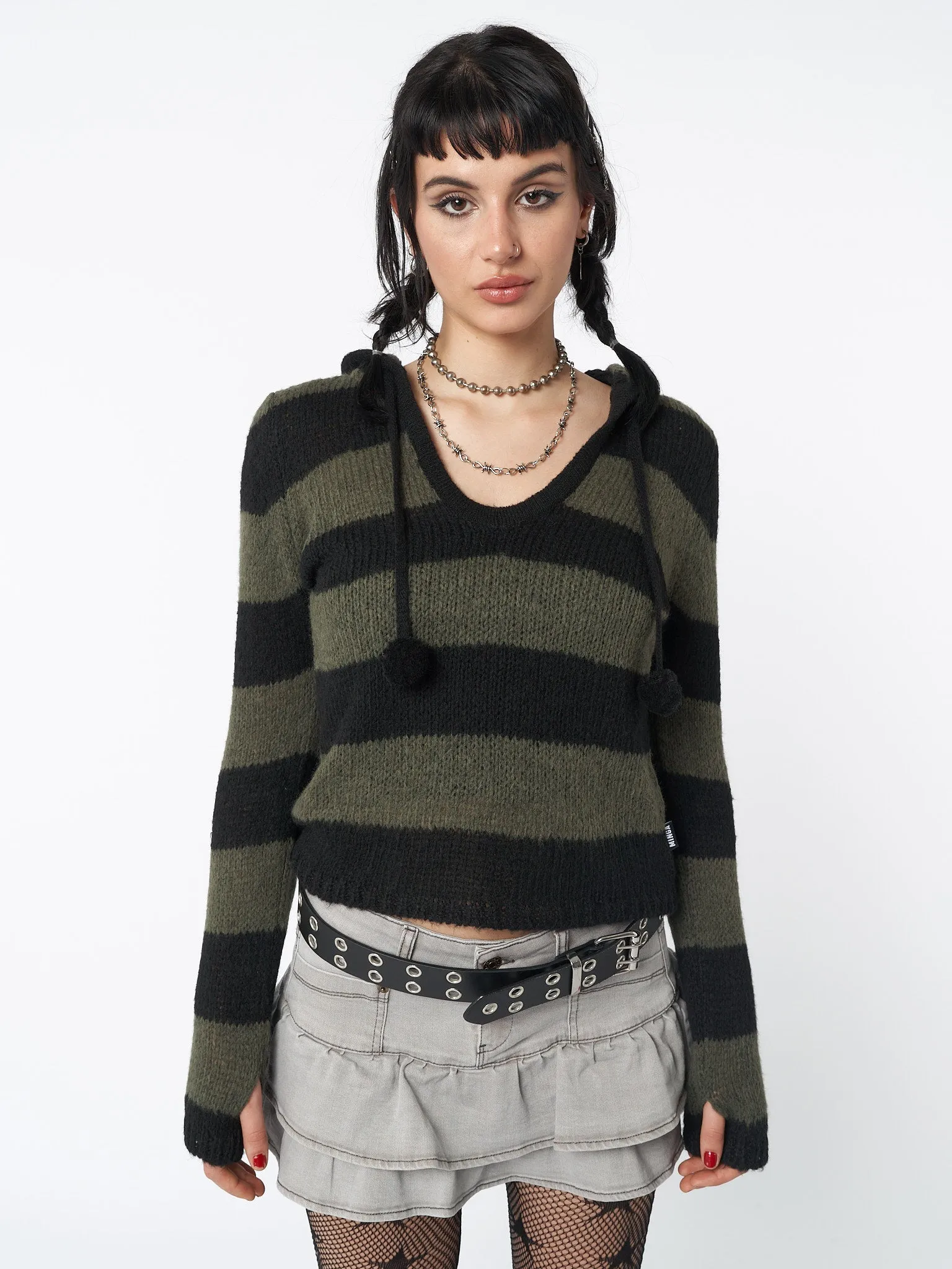 Forest Stripes Knitted Hoodie sold by Minga London