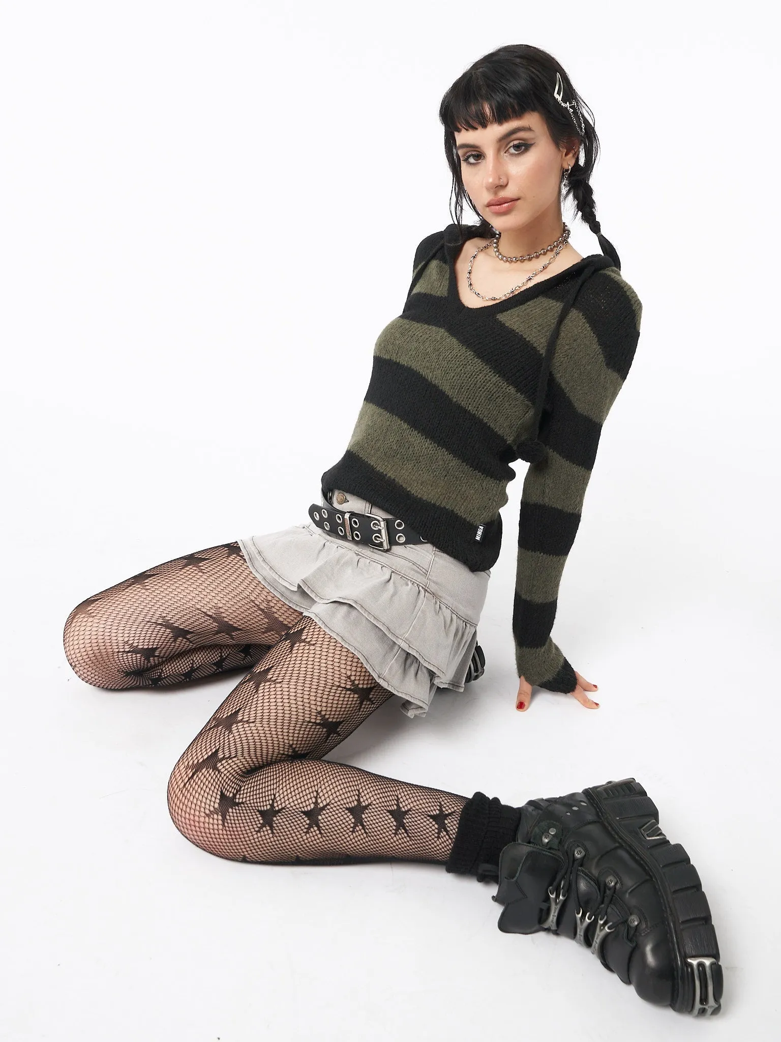 Forest Stripes Knitted Hoodie sold by Minga London product image thumbnail 5