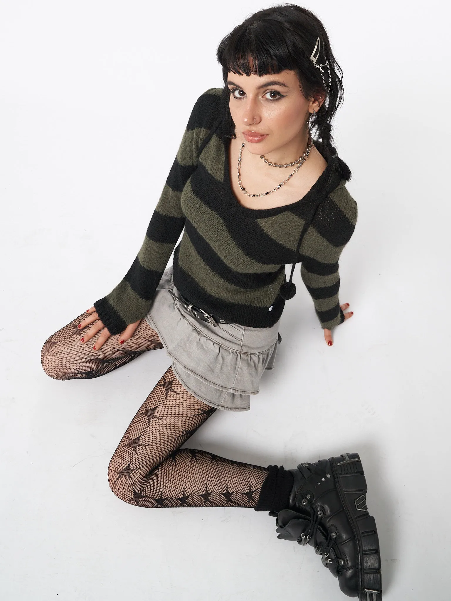 Forest Stripes Knitted Hoodie sold by Minga London product image thumbnail 2