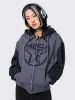 Minga Star Black Grey Zip Up Hoodie sold by Minga London