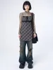 Iza Tartan Lace Trim Mini Dress sold by Minga London