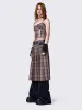 Nenna Pleated Tartan Midi Skirt sold by Minga London
