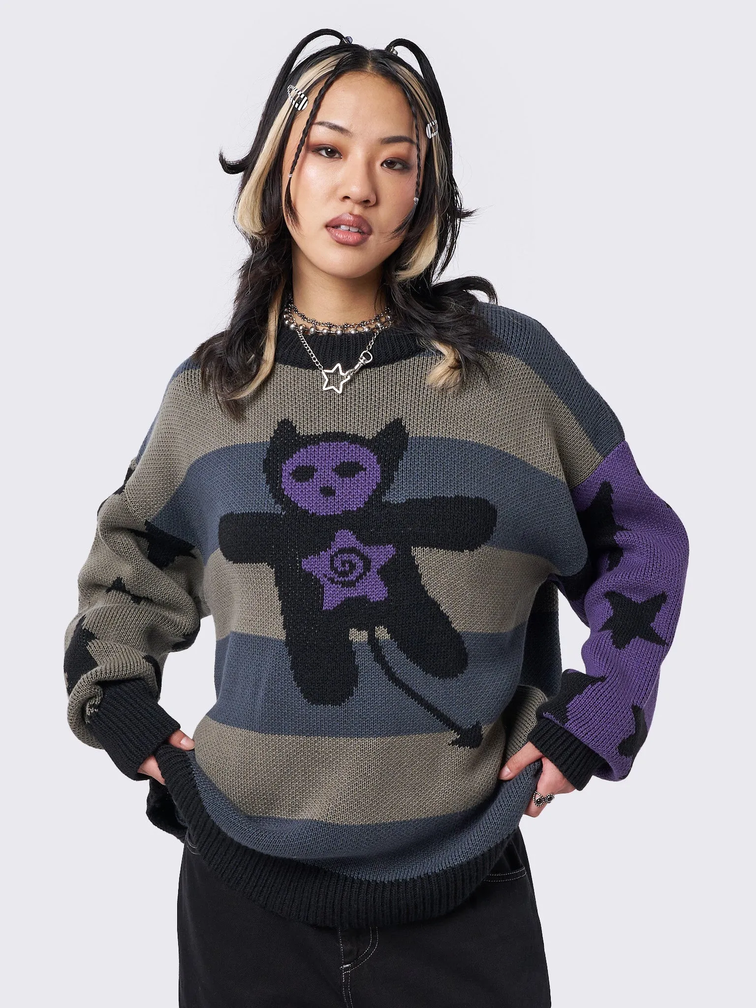 Cartoon Stripes & Stars Knit Sweater sold by Minga London product image thumbnail 4