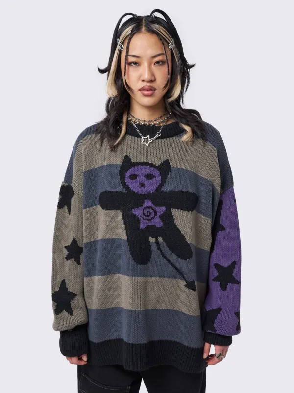 Cartoon Stripes & Stars Knit Sweater sold by Minga London