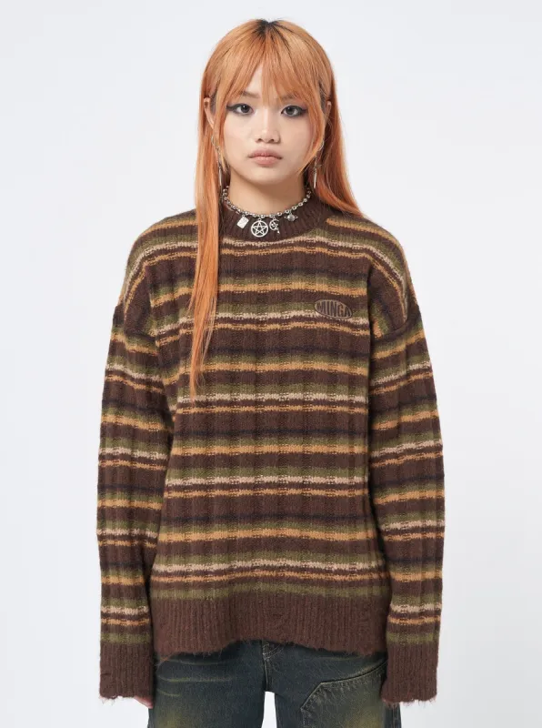Hazel Striped Chunky Knit Jumper sold by Minga London