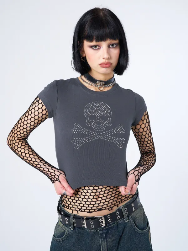 Sweet Toxicity Rhinestone Baby Tee sold by Minga London