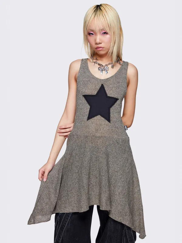Nebula Asymmetric Mini Dress sold by Minga London