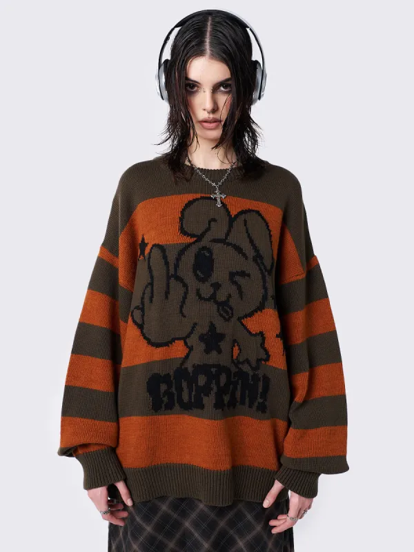 Boppin! Jacquard Striped Knit Sweater sold by Minga London